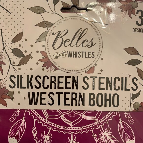 Dixie Belle Silkscreen Stencils Western Boho with Thingamajig Applicator - Picture 2 of 5